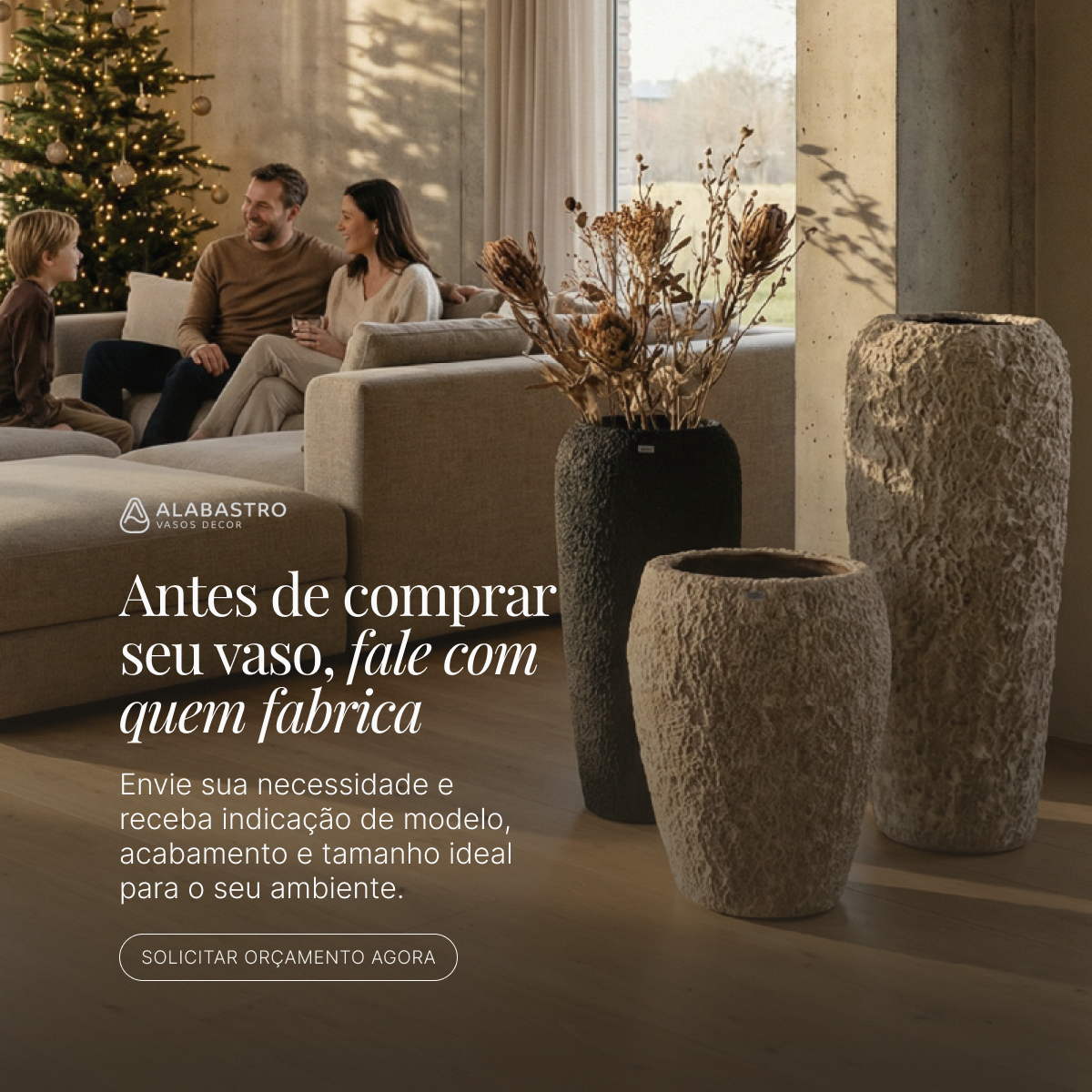 Criativo 03 da Alabastro com orientação para compra e orçamento